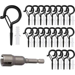 20 Pack Q-Hanger Hooks, Safety Screw Hook with Safety Buckle